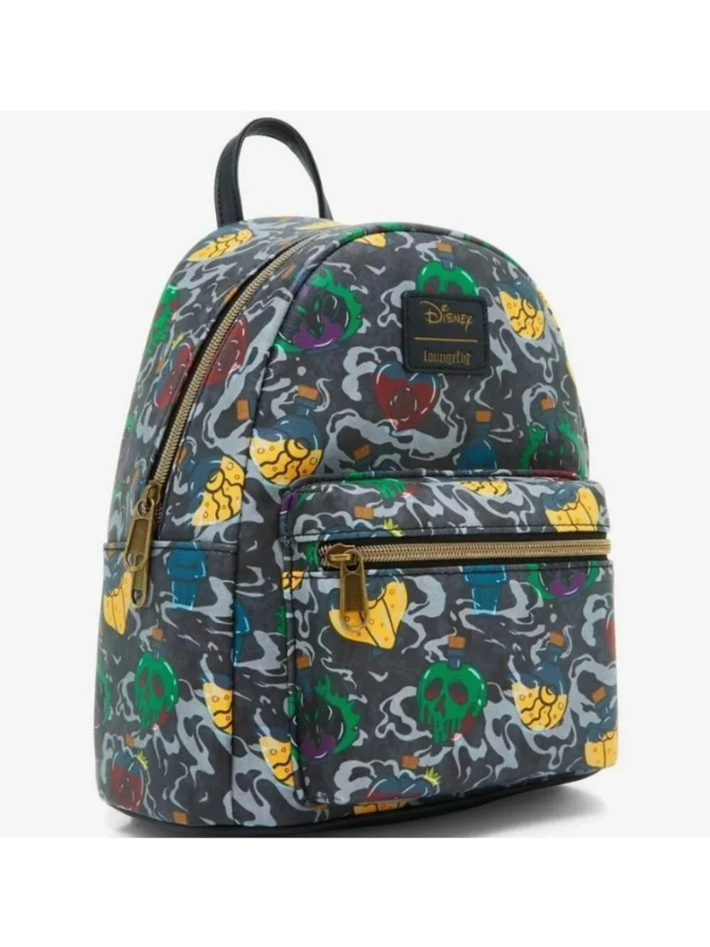 Disney x Loungefly Womens Villains Icons Apples Smoke Mini Backpack Black FA NWT
